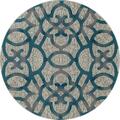 Art Carpet 8 Ft. Bastille Collection Trellis Woven Round Area Rug, Light Gray 841864109290